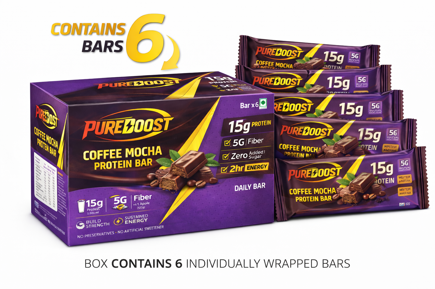 Coffee Mocha Protein Bar Pack of 6