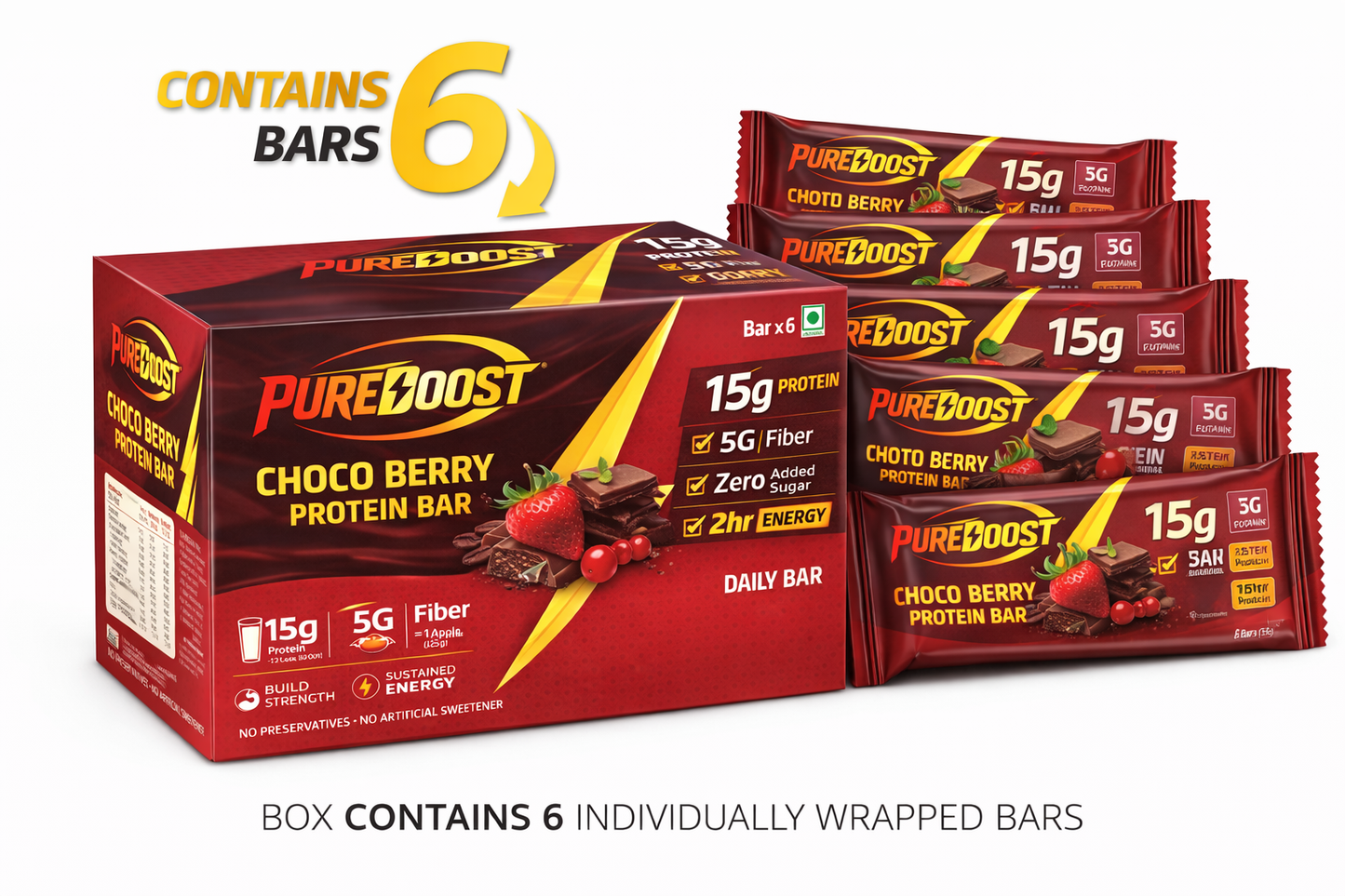 Choco Berry Protein Bar Pack of 6