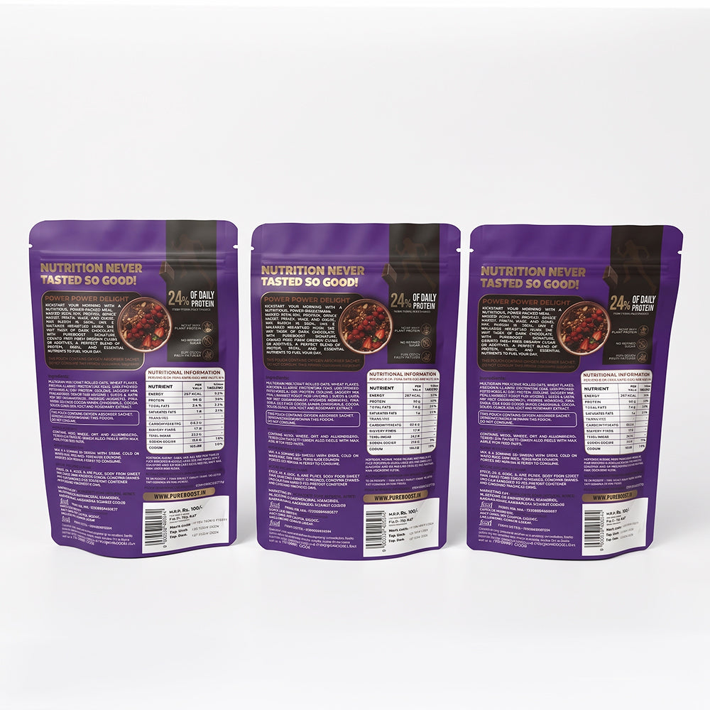 High Protein Muesli Dark Chocolate 75g, 24g Protein, High Fibre, Trans Fat Free with Brown Sugar, Real Fruits, Muesli for Breakfast Food, Muselies Fruit Nuts and Seeds 75g (Pack Of 3)