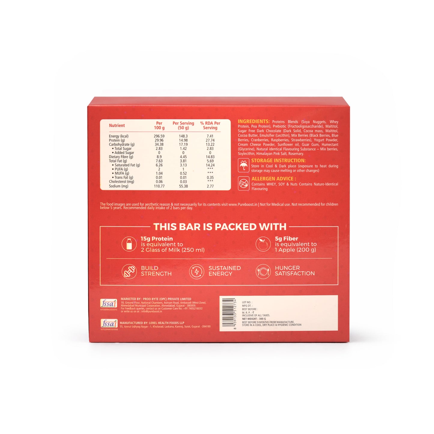 Choco Berry Protein Bar Pack of 6