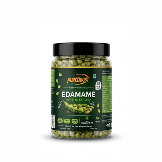 Roasted Salted Edamame, 150g (46% Protein, 14% Fiber, Lightly Salted Young Green Soybeans, Highest Plant Protein Supersnack)