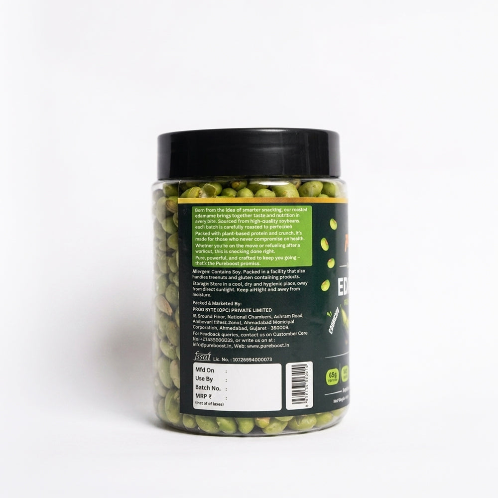 Roasted Salted Edamame, 150g (46% Protein, 14% Fiber, Lightly Salted Young Green Soybeans, Highest Plant Protein Supersnack)