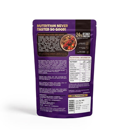 High Protein Muesli Dark Chocolate 75g, 24g Protein, High Fibre, Trans Fat Free with Brown Sugar, Real Fruits, Muesli for Breakfast Food, Muselies Fruit Nuts and Seeds 75g (Pack Of 1))