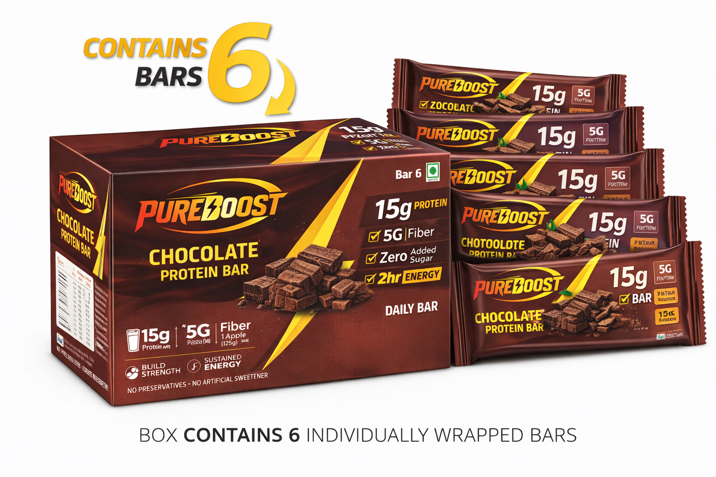 Chocolate Protein Bar Pack 0f 6