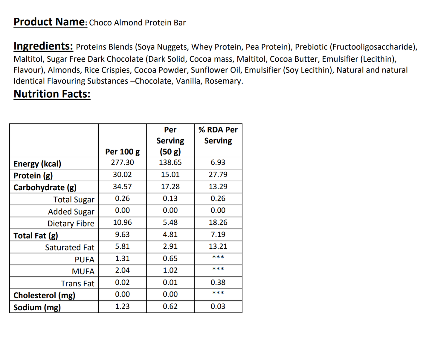 Choco Almond Protein Bar