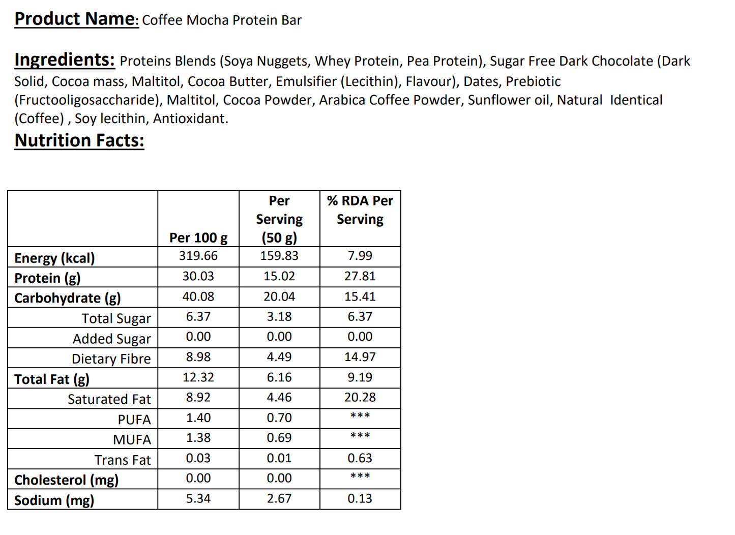 Coffee Mocha Protein Bar