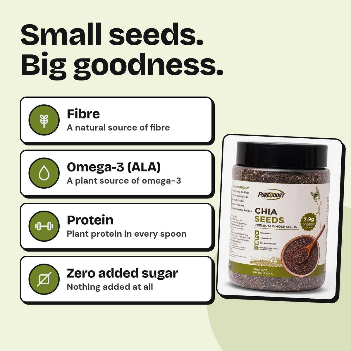 What is naturally in Pureboost Chia Seeds 250 g
