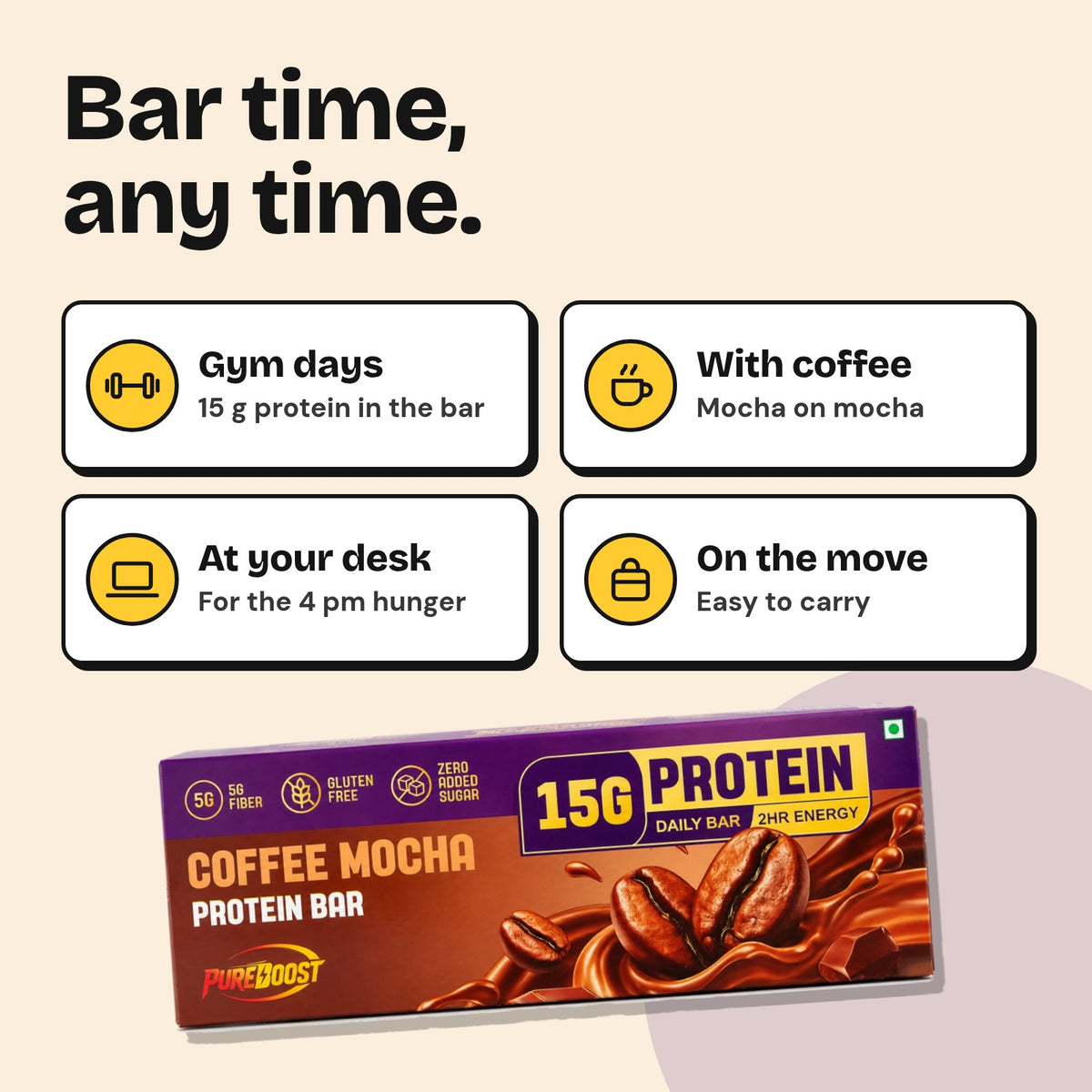 When to eat a Pureboost Coffee Mocha Protein Bar