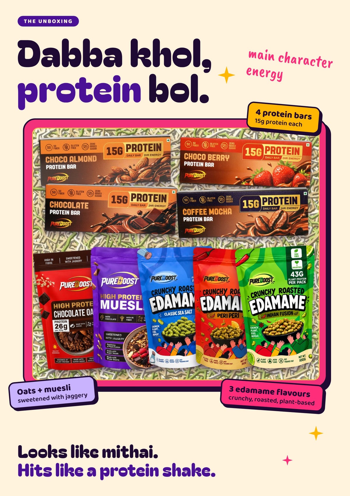 Protein Wala Hamper unboxing: protein bars, oats, muesli and three edamame flavours in the gift box
