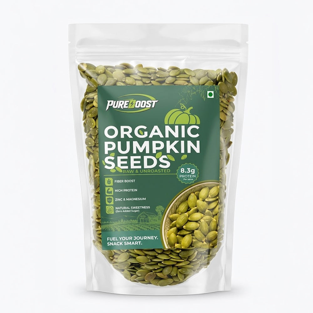 Pureboost Raw Pumpkin Seeds 500g – Organic, Premium Grade, High Protein, Keto & Vegan Friendly, Gluten-Free, Natural Pepitas for Snacking, Baking & Cooking