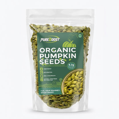 Pureboost Raw Pumpkin Seeds 500g – Organic, Premium Grade, High Protein, Keto & Vegan Friendly, Gluten-Free, Natural Pepitas for Snacking, Baking & Cooking